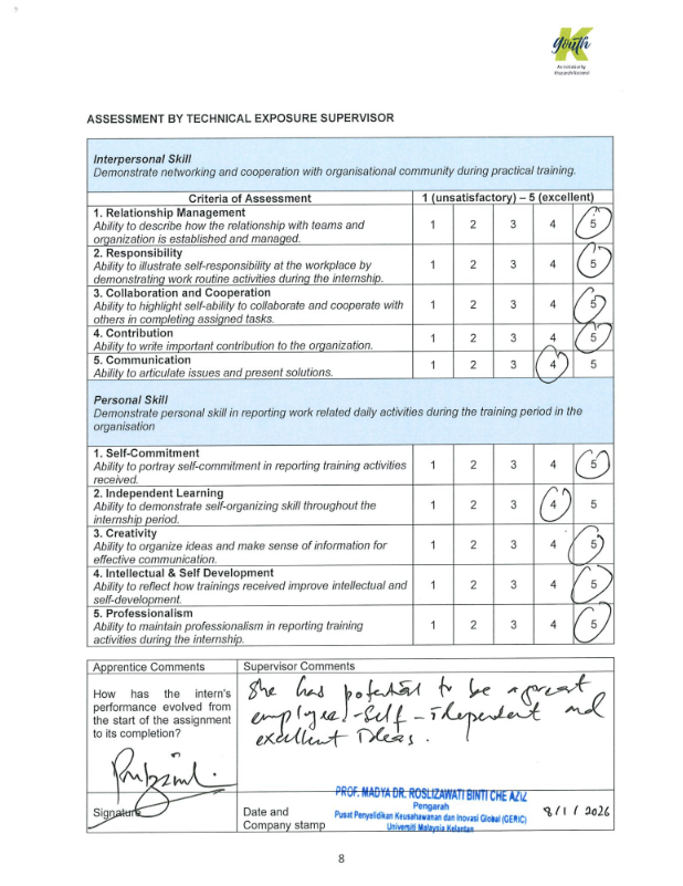 Supervisor Evaluation Assessment Form